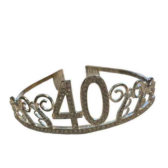 Forty 40 and Fabulous Bundle Sash, Cake Topper and Crown birthday party - Picture 3 of 7